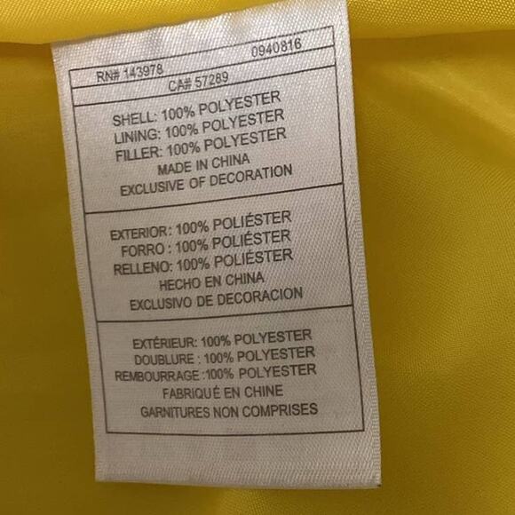 Puma Baby Boys 12 Month Bright Yellow Sleeveless Full Zip Puffer Jacket Vest - Picture 4 of 5